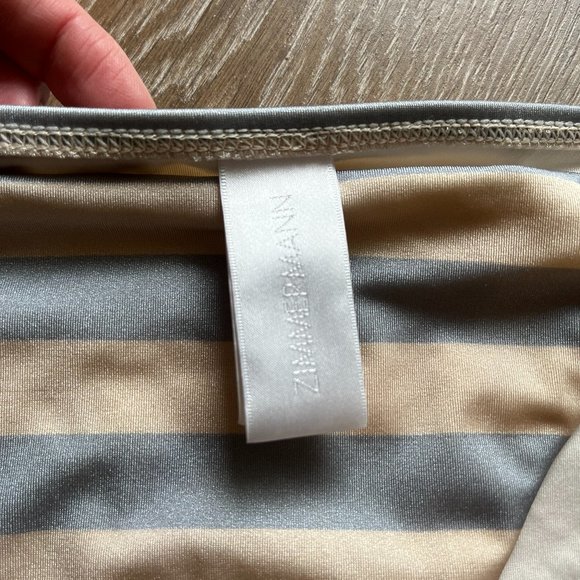 NWOT ZIMMERMANN Helm Striped Bandeau Bikini - Blue/Tan - AU3/US 8-10 - Picture 8 of 9